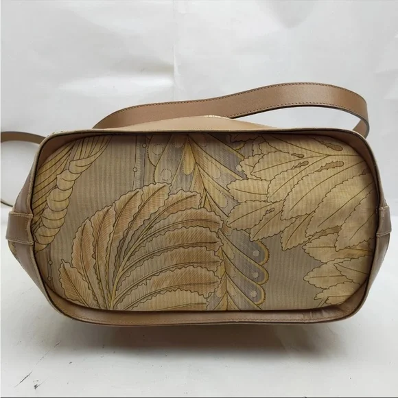 Salvatore Ferragamo Brown and Cream Floral Tote - Picture 5 of 17